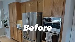 Before and after pics from a home we just did by giving a kitchen an “updated look” repainting cabinets! 😍 #itsmagic #ilovemyjob #realtorlife 💗 | Julie Markus-Dutra
