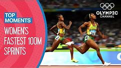 Top 10 Fastest Women's 100m Sprint in Olympic History | Top Moments