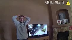 Moment Chris Watts realizes he's caught on neighbor's surveillance cam