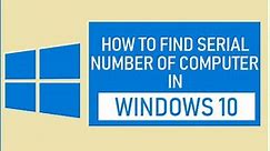 How to find a serial of number Laptop or Pc on windows 10