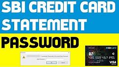 How to Open SBI Credit Card Statement with Password