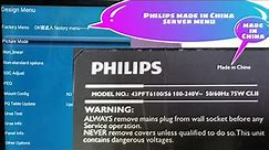 Philips TV factory menu. Philips TV service mode