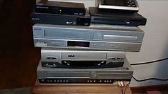 Different VCR's, DVD players, Blu-Ray player, etc.
