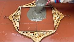 Wooden Hangers , Pebble Mosaic And Cement / How To Make Coffee Table / Decorate Your Home .