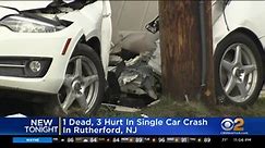 1 dead, 3 hurt in single car crash in Rutherford, New Jersey