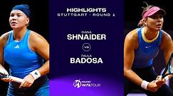 Diana Shnaider vs. Paula Badosa | 2024 Stuttgart Round 1 | WTA Match Highlights
