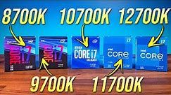 Comparing 5 Generations of Intel i7 Processors! 12700K vs 11700K vs 10700K vs 9700K vs 8700K