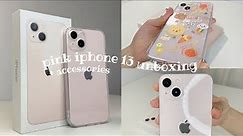 aesthetic iphone 13 pink unboxing & accessories 🌸 ✨