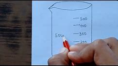 Beaker Diagram Drawing | How To Draw Beaker Of 500 ml | Beaker Drawing In Seconds