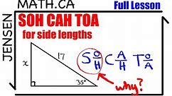 Using SOH CAH TOA to find side lengths
