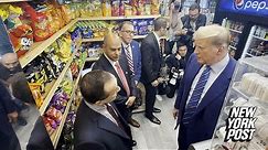 Trump visits bodega where clerk was hit with murder charge for stabbing an ex-con in self-defense
