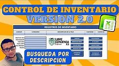 COMO HACER UN SISTEMA DE CONTROL DE INVENTARIOS EN EXCEL V 2.0: BUSQUEDA POR DESCRIPCION | LCAS