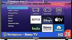 Westinghouse Roku TV - 24 Inch Smart TV, 720P LED HD TV with Wi-Fi Connectivity and Mobile App, Flat Screen TV Compatible with Apple Home Kit, Alexa and Google Assistant