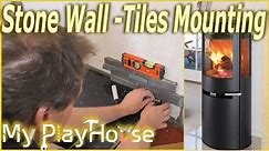 First stone wall tiles mounted - The Wood Stove Project - 358