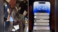He Stay Wildin': Antonio Brown Strips In The Street, Tosses Pants To The Crowd, Leaves Phone Behind!