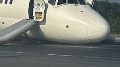 Plane lands without front landing gear