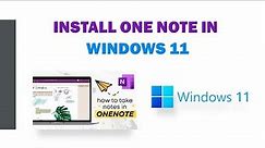 how to download onenote in windows 11