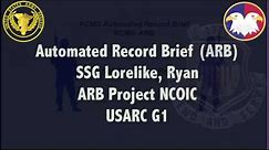 RCMS - Automated Record Brief (ARB)
