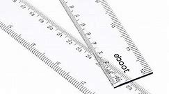 EBOOT 2 Pack Plastic Ruler Straight Ruler Plastic Measuring Tool for Student School Office (Clear, 12 Inch)