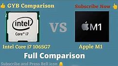Apple M1 Vs Intel Core i7 1065G7 || Full comparison #AppleM1 #inteli7 @10101_iX #10101_iX