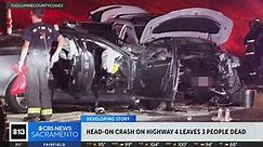 Head-on crash on Highway 4 leaves three dead in Calaveras County