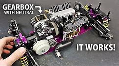 Making a DRIVETRAIN and Installing the Micro V4 ENGINE on the RC Car!