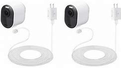 Wasserstein 25ft Weatherproof Outdoor Magnetic Charging Cable w/ Quick Charge Adapter for Arlo Ultra/Ultra 2, Pro 3/Pro 4/Pro 5s (2 Pack, White)