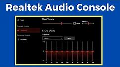 Download and Install Realtek audio console in windows 10