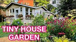 Beautiful Tiny House Cottage Garden Tour | Organic Sun and Shade Gardens | Birds, Bees, Butterflies