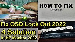 How To Remove OSD Lockout For Solution In HP Monitor 2022 | Power Button Lockout