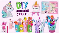 10 DIY CUTE UNICORN CRAFTS - Unicorn School Supplies - Handmade Stickers - Room Decor and more...