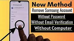 How To Remove Samsung Account Without Password And Email 2024| Android 11/12/13/14