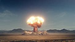 Große Atombombenexplosion mit einer Pilzwolke, Massenvernichtungswaffe