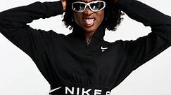 Nike Air 1/4 zip fleece top in black | ASOS