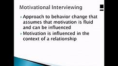 Motivational Interviewing: An Introduction to an Evidence-Based Program and Implementation Process