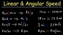 Linear Speed and Angular Velocity