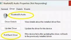 how to Rollback Audio driver, fix sound issue in windows 11, 10