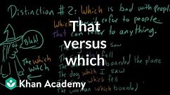 That versus which | The parts of speech | Grammar | Khan Academy