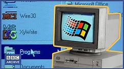1995: WINDOWS 95 launch - is Microsoft too big? | Newsnight | Retro Tech | BBC Archive