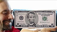 US 5 Dollar Bill series 1999