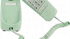 Land Line Telephones for Home - Corded, Easy-to-Use Big Button Telephone for Home Office, Seniors, and House Phone; Analog Desk Phone with Vintage Wall Phone Design - Home Phone, Earth Day Green