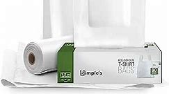 Simple's Plastic Bags with Handles For Small Business,(80 Count) Very Strong Shopping Bags, Grocery bags, plastic t-shirts bag, to go bags, Bag Dispenser Roll - Measures 12"x7"x22", 1.2 Mil Thickness