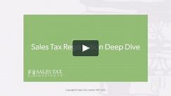 Sales Tax Registration Deep-Dive Webinar from the Sales Tax Institute