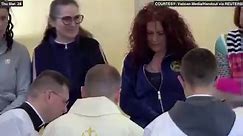 Pope Francis washes the feet of female prisoners at Rebibbia Prison on Holy Thursday
