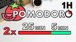 1H Pomodoro Technique | Study Timer 2x 25 Min | Focus Session