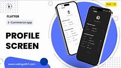 Flutter Profile Screen UI Design | Flutter eCommerce App