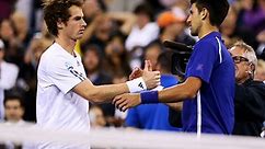 Novak Djokovic and Andy Murray Practice
