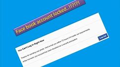Facebook account locked - How to unlock?