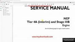 CNH NEF Tier 4A (interim) & Stage IIIB Engine Service Manual 48076861 - PDF DOWNLOAD
