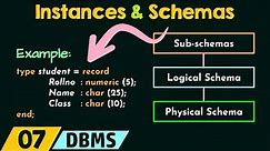 Instances and Schemas in DBMS